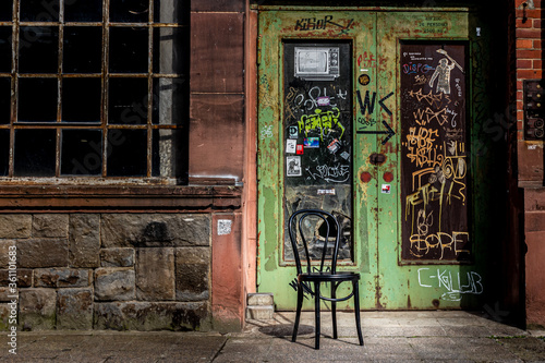 a sceene from a lost alley in frankfurt photo