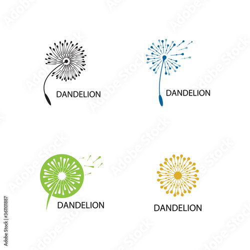 Set of Dandelion vector icon design