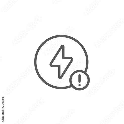 Problem electric insurance vector icon symbol isolated on white background