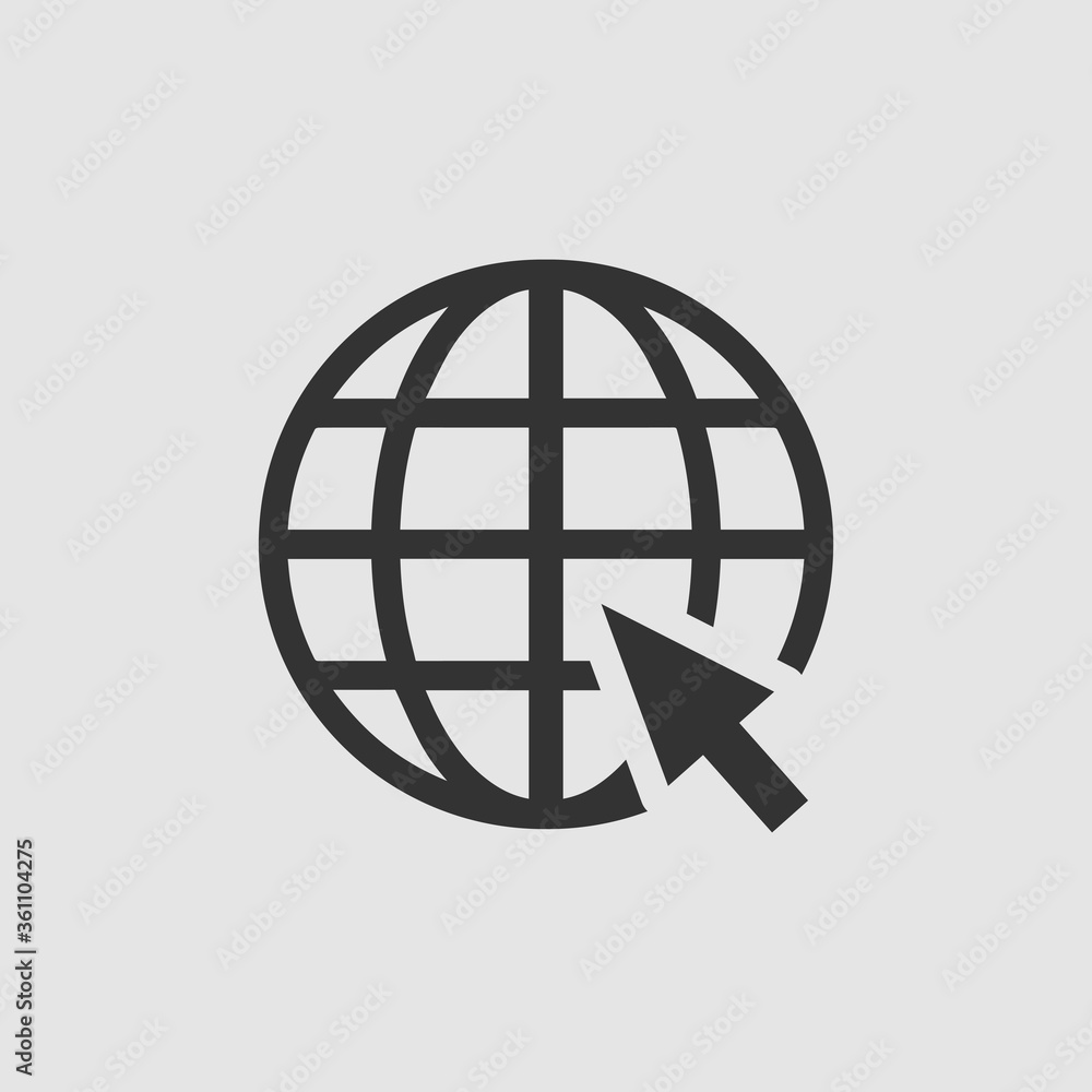 Globe web icon flat Globe web icon flat