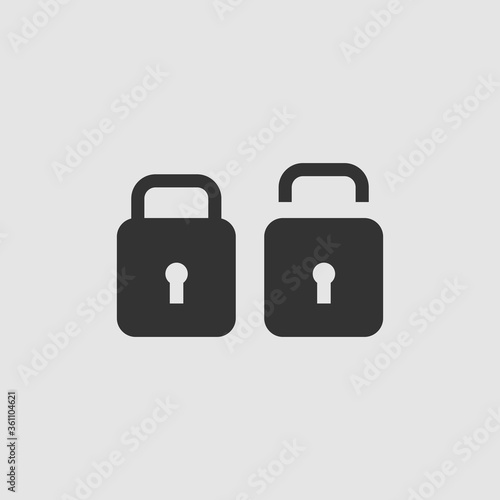 Free Download Lock and Unlock icon flat - GFXLoad