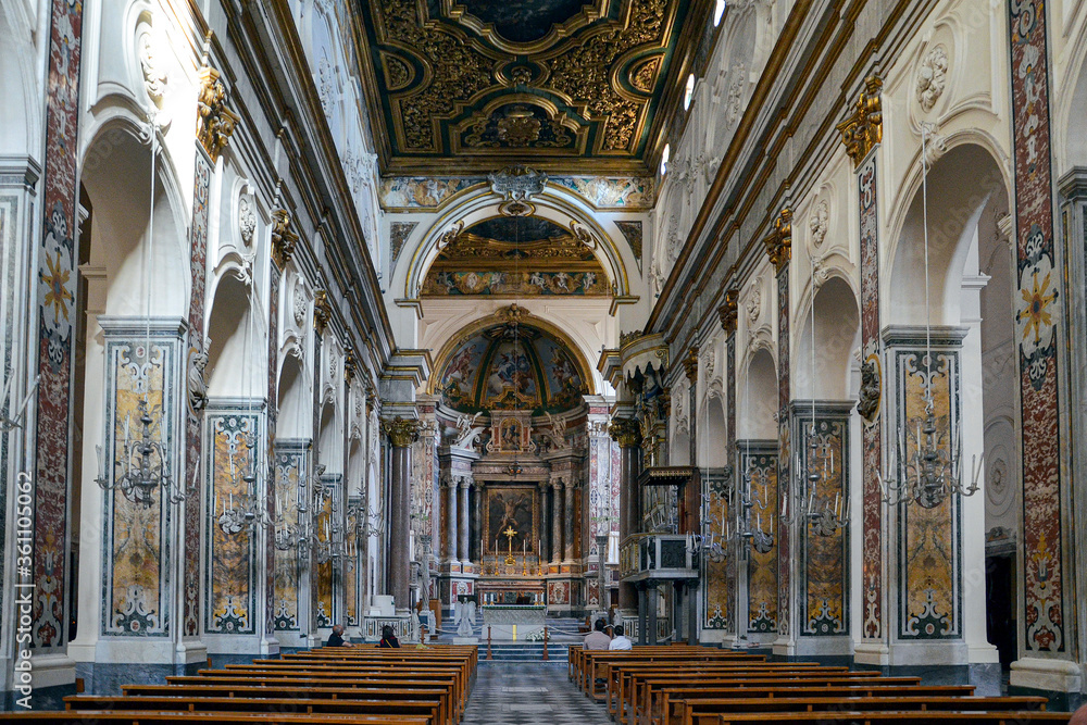 Interior of the Church of Sant andrea, Amalfi, italy.	