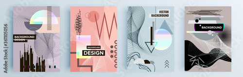 Modern abstract covers set, minimal covers design. Colorful geometric background, vector illustration.