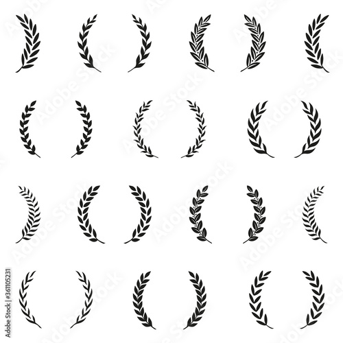 Black and white award wreaths. Seamless pattern. Vector illustration.
