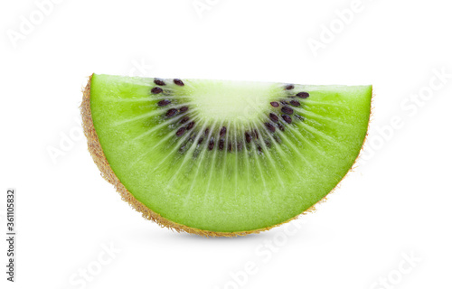 .slice kiwi fruit on white background