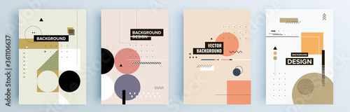 Modern abstract covers set, minimal covers design. Colorful geometric background, vector illustration. photo