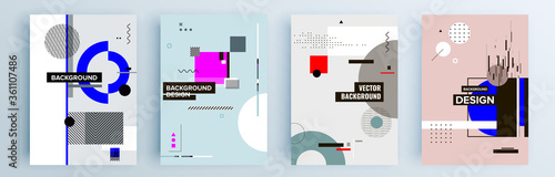 Modern abstract covers set, minimal covers design. Colorful geometric background, vector illustration.