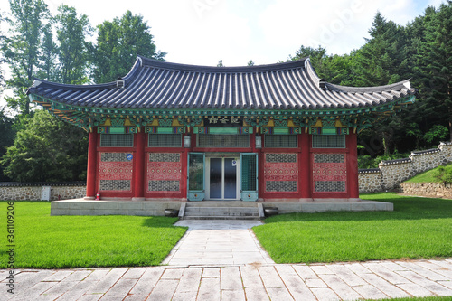 Nongae Shrine in Jangsu-gun, South Korea.