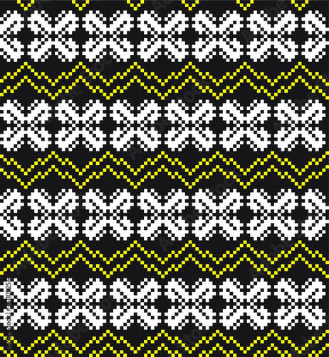 Yellow Christmas fair isle pattern background for fashion textiles, knitwear and graphics