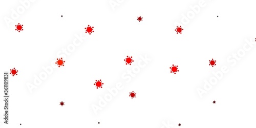 Light red, yellow vector template with flu signs.