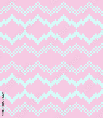 Pink Christmas fair isle pattern background for fashion textiles, knitwear and graphics