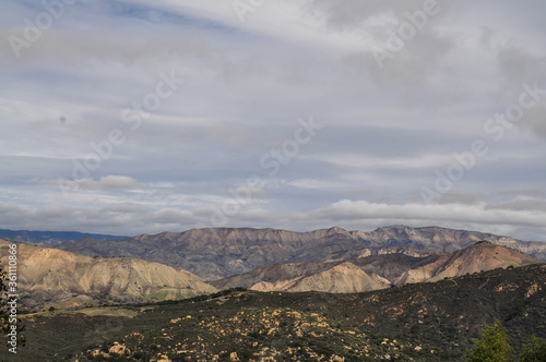 mountain landscape with blue sky and clouds