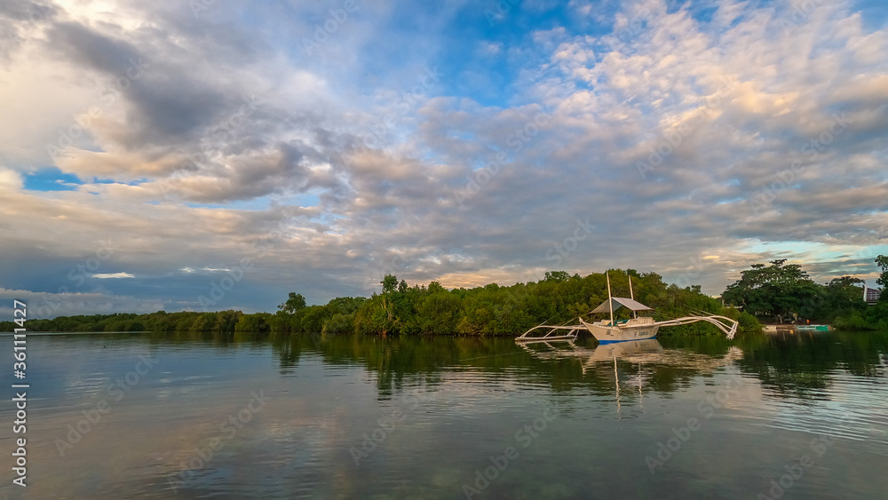 fishing boat in the mangroves