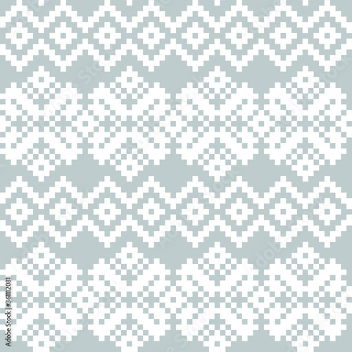 White Christmas fair isle pattern background for fashion textiles, knitwear and graphics