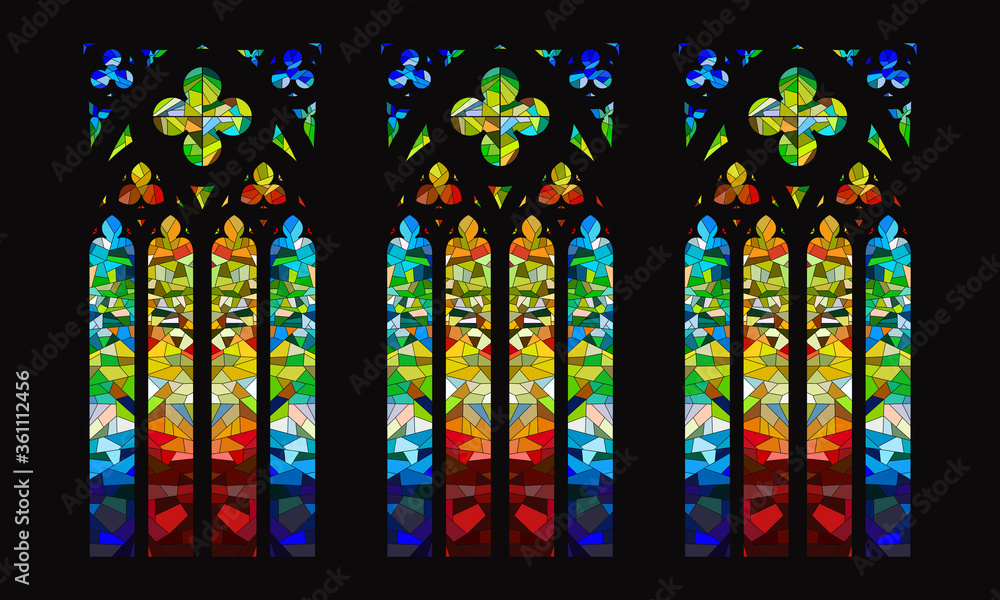 Rollo mit Buntglasfenster, Kathedrale Mosaik Stilisierung #361112456