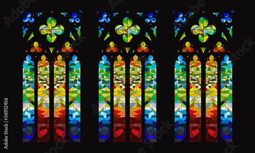 Stained Glass Windows, Cathedral Mosaic Stylization 