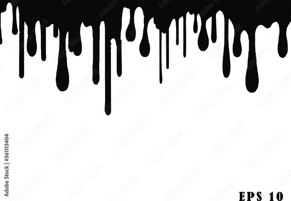 Dripping paint drips background. Excellent drips illustration. Collection of dripping paints. 