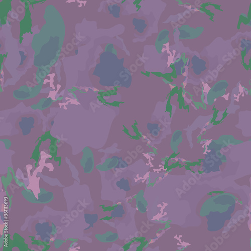 UFO camouflage of various shades of violet, blue and green colors