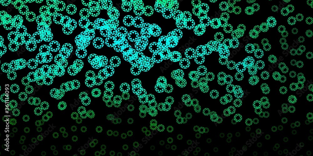 Dark green vector texture with disks.