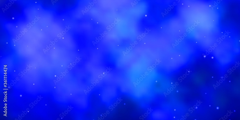 Dark BLUE vector texture with beautiful stars. Blur decorative design in simple style with stars. Best design for your ad, poster, banner.