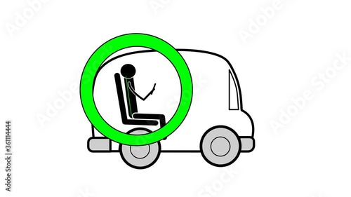 correct posture when working with gadgets. sit on the bus correctly. 4K illustration video