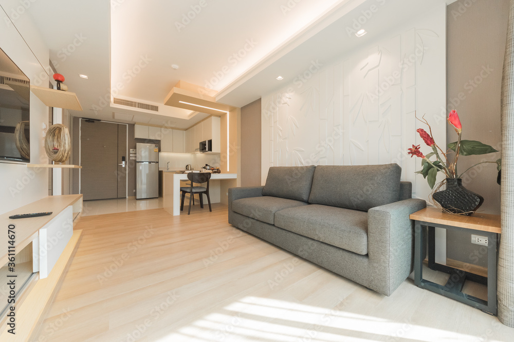 Beautiful and large living room interior. Beautiful and large living room interior.