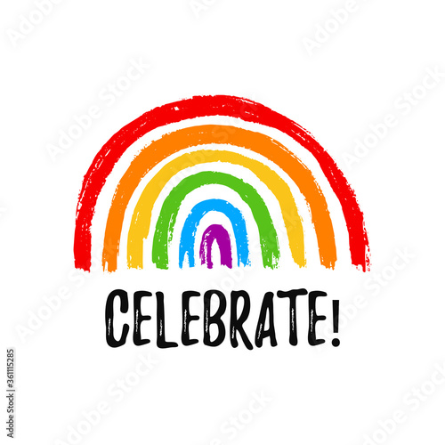 Celebrate. Hand draw LGBT pride