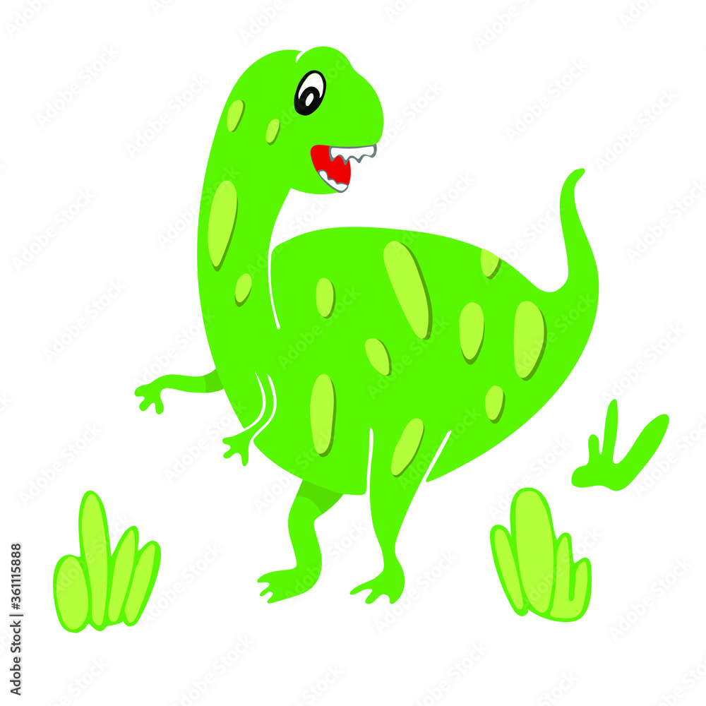 Naklejka premium Green Dinosaur for kids design