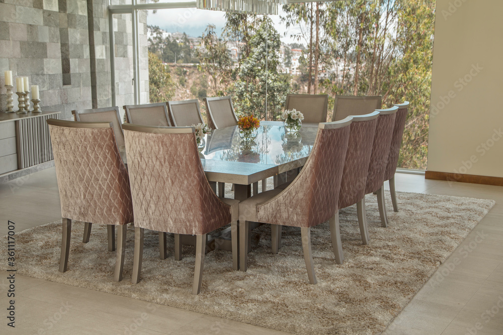Fototapeta premium elegant dining room with chairs at home