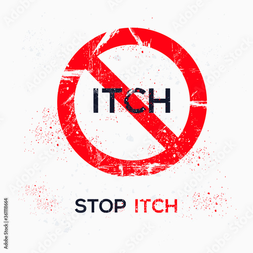 Warning sign (itch), vector illustration.