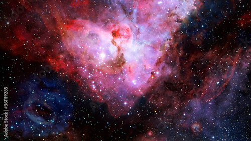 Fototapeta Naklejka Na Ścianę i Meble -  Purple universe, abstract nebula. Elements of this image furnished by NASA