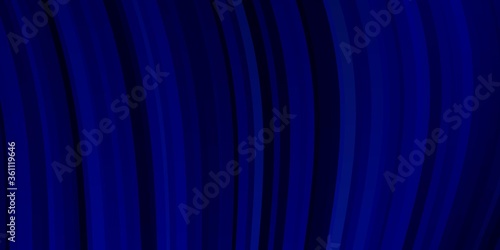 Dark BLUE vector template with wry lines. Brand new colorful illustration with bent lines. Template for your UI design.