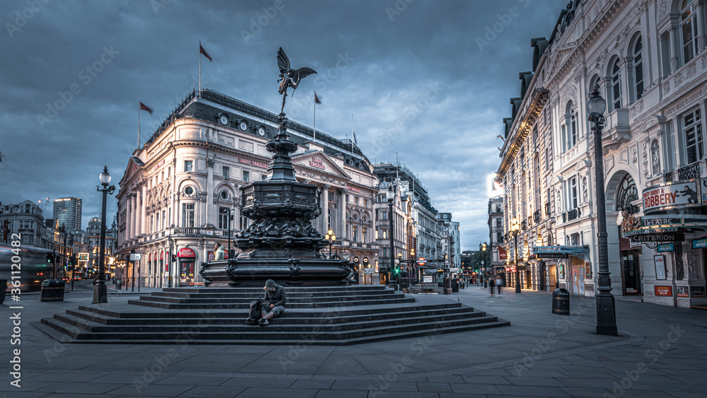 Piccadilly Circus during lockdown in London