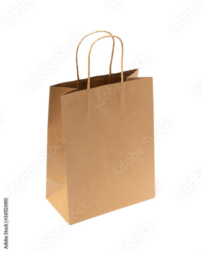 Brown Bag paper packaging for shopping isolated on white background