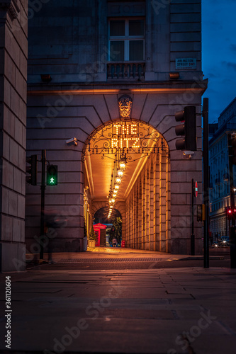 The Ritz in London by night
