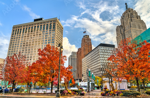 Historic buildings in Downtown Detroit - Michigan, United States photo