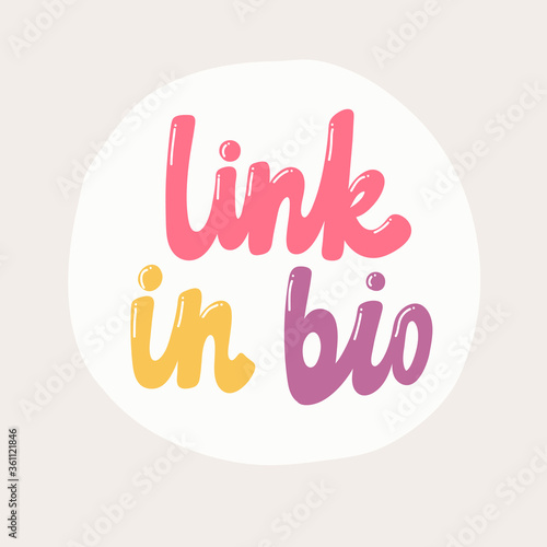 Abstract icon with link in bio. Digital vector illustration. Modern design. Business concept. Symbol Vector icon background.