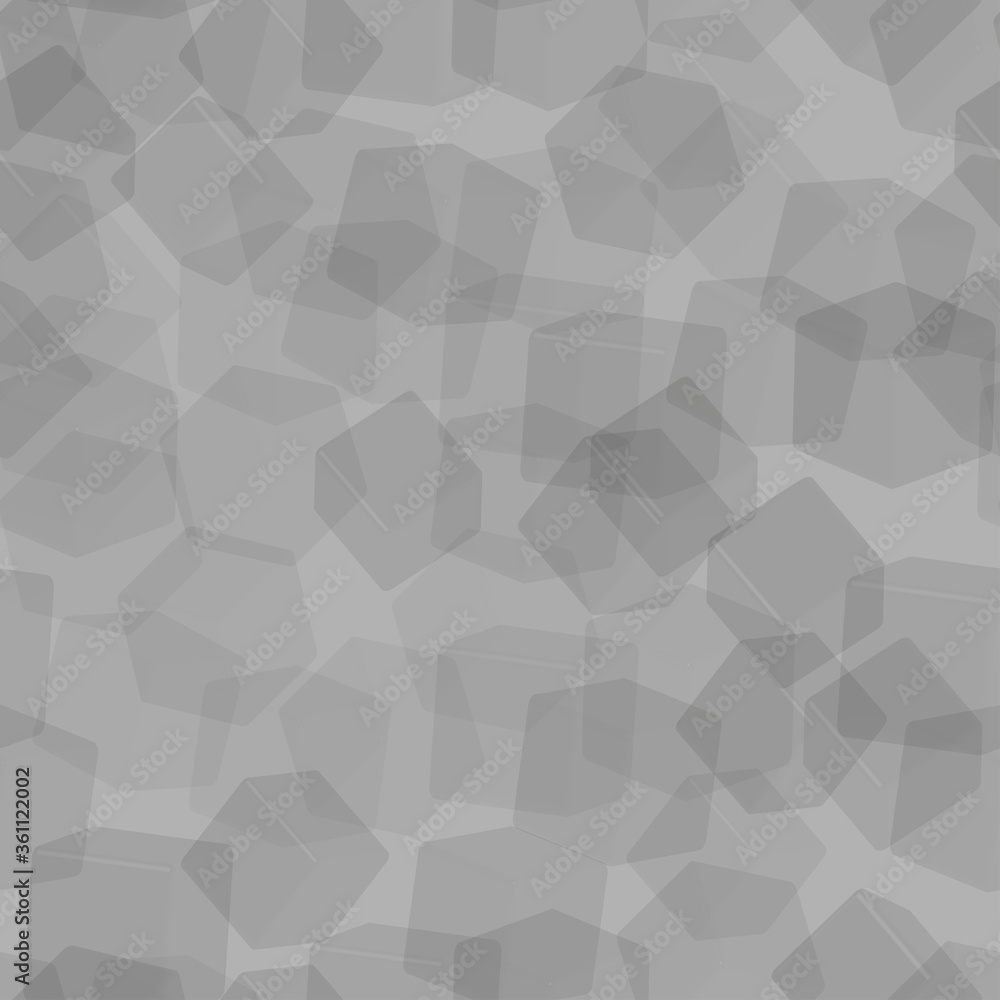 Gray Transparent Cubes Seamless Pattern, 3D Illustration Gray Transparent Cubes Seamless Pattern, 3D Illustration