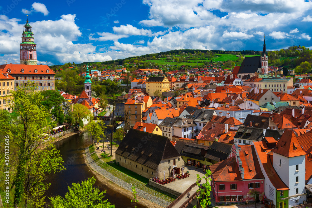 Obraz premium View of Cesky Krumlov, Czech Republic. Skyline of Cesky Krumlov.