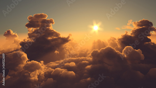 Sunset above the clouds