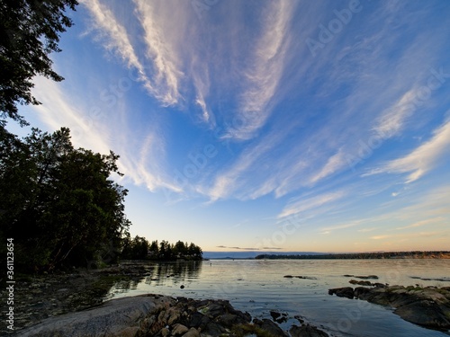 Sunset at the rocky shore of Victoria BC