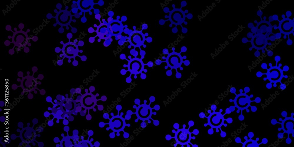 Dark blue, red vector texture with disease symbols. Dark blue, red vector texture with disease symbols.