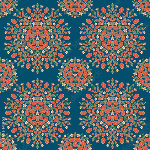 Vector seamless pattern with coffee beans