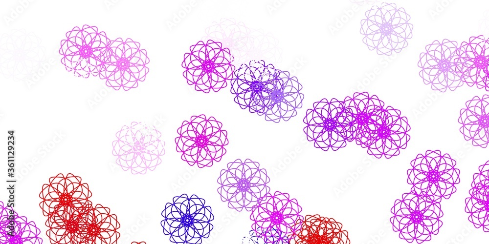 Light blue, red vector doodle texture with flowers. Light blue, red vector doodle texture with flowers.