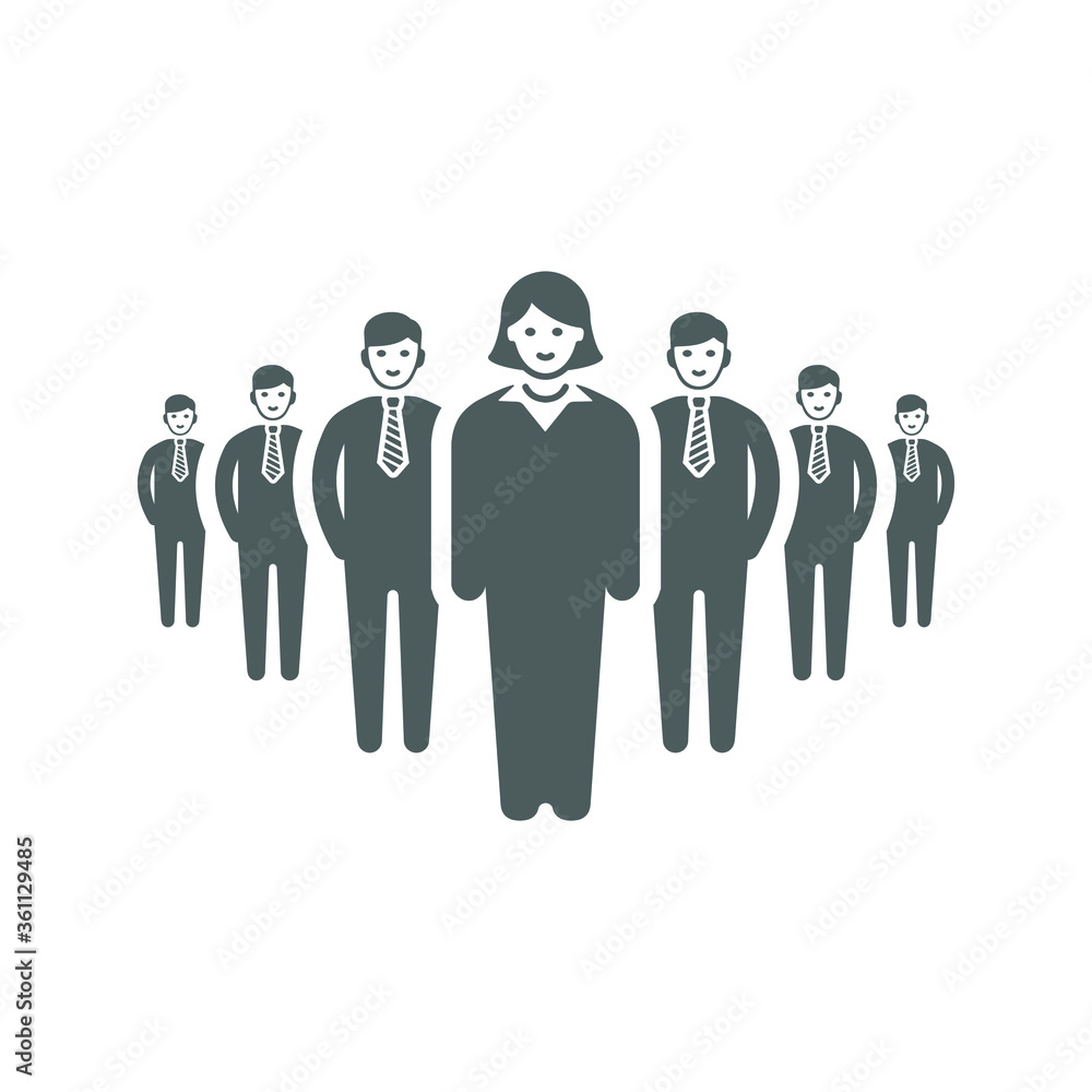 Lady boss / female leader gray icon Lady boss / female leader gray icon