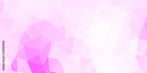 Light pink vector abstract triangle texture.