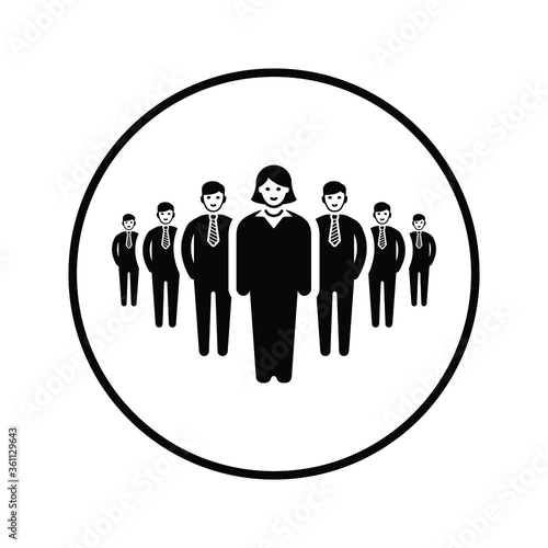 Lady boss / female leader black icon