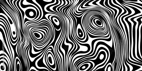 Optical illusion wide banner, background with distorted lines