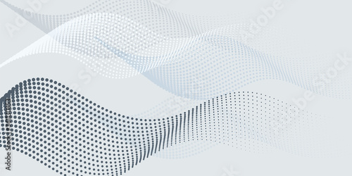 Vector halftone abstract wave background