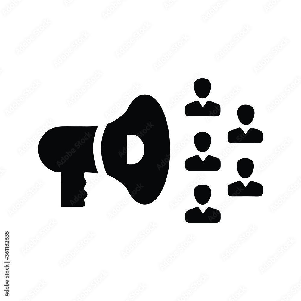 Fotografie Audio marketing black icon / advertisement